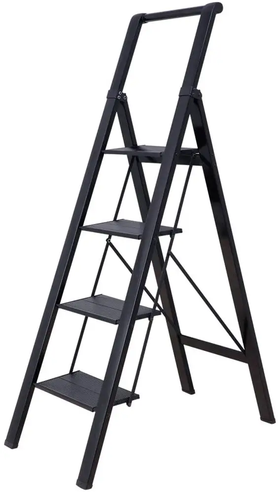 baoyouni 4 step lightweight folding aluminum ladder