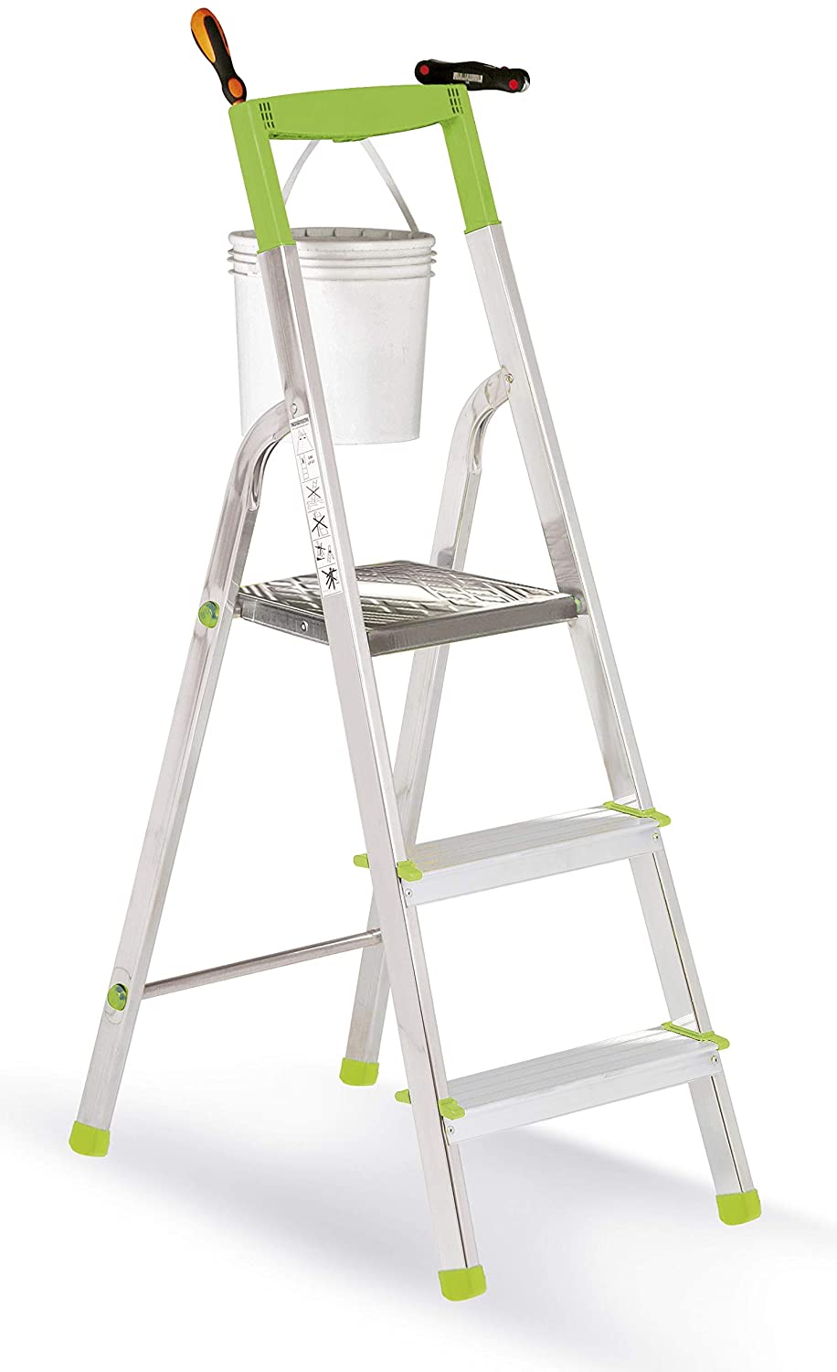 casabriko 11033 aluminium 3 steps home ladder isolated on white background