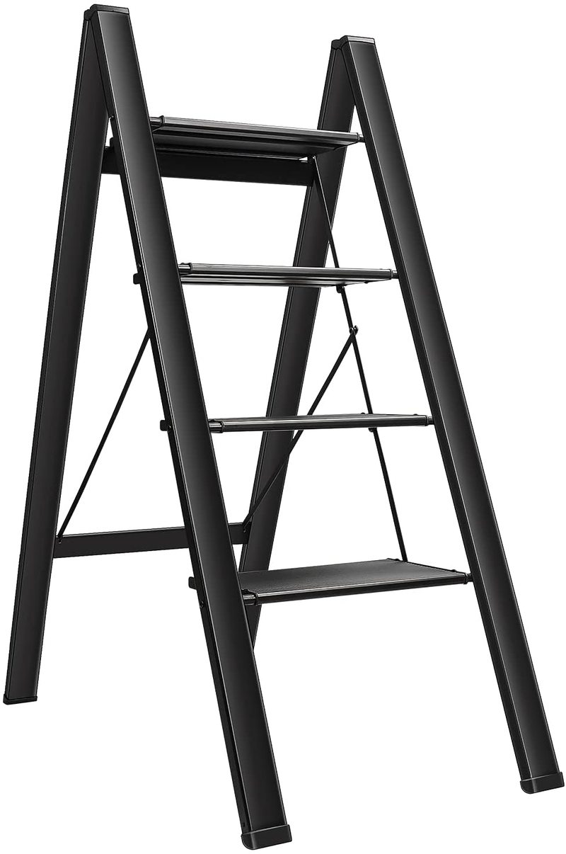 exqui 4 step folding stepladders ladder with anti slip wide pedal