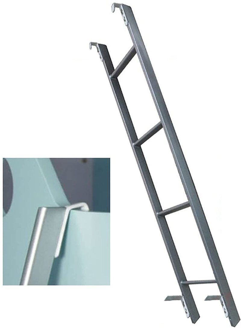 hwll adjustable bunk bed ladder with hooks isolated on white background